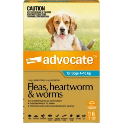 Advocate Spot-On Flea & Worm Control for Dogs 4-10kg - 6-pack Outlet
