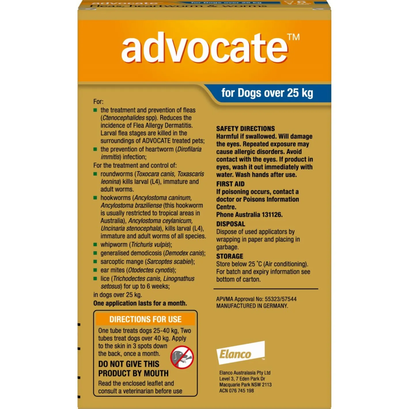 Advocate Spot-On Flea & Worm Control for Dogs over 25kg - 6-pack Discount