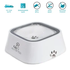 All Fur You Anti Splash Bowl White | No Mess Pet Water Bowl 1L New