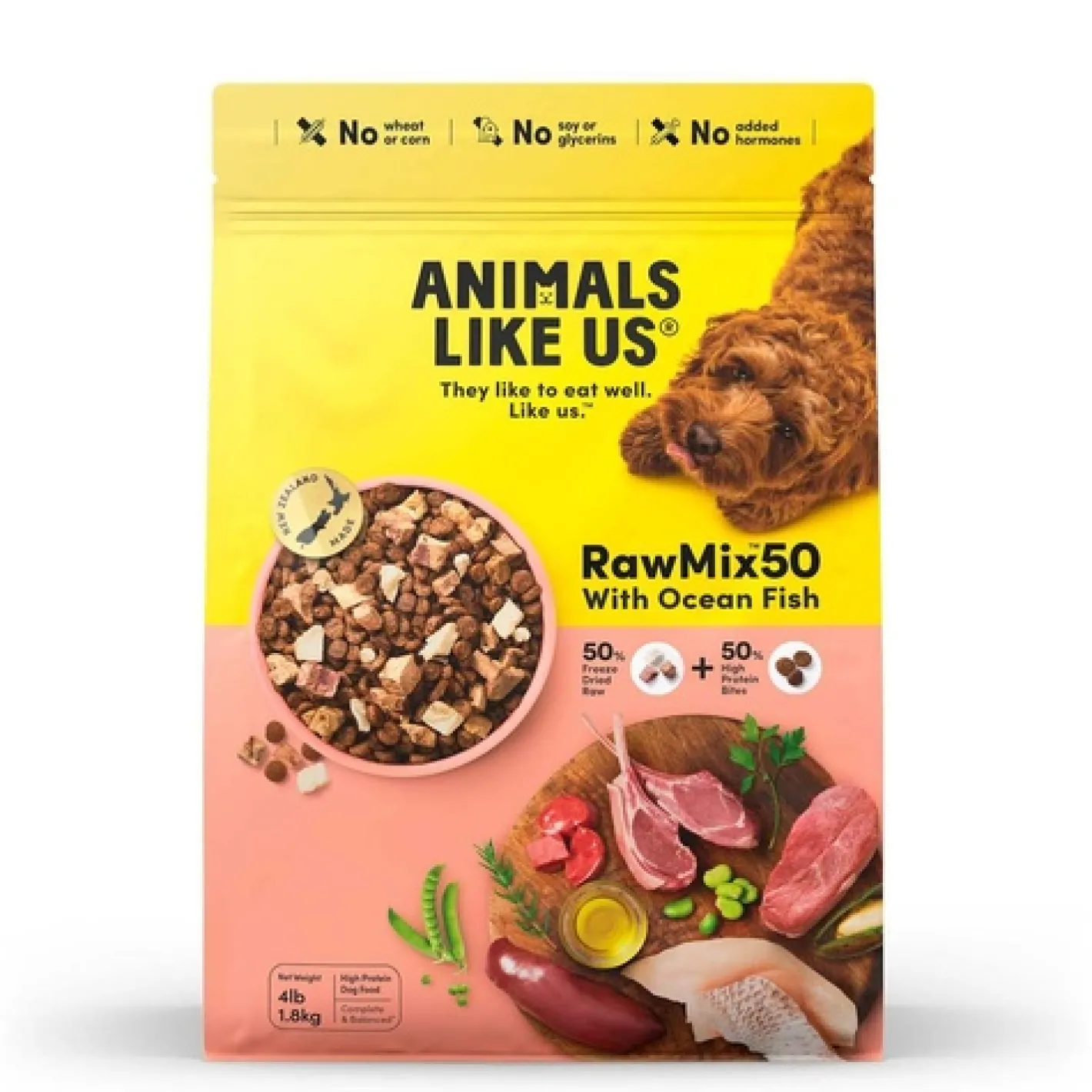 Animals Like Us Dog Food RawMix50 Ocean Fish 50% Freeze Dried Raw - 1.8kg Outlet