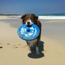 Aussie Dog Flying Disc Fetch Dog Toy - Blue Soft Frisbee New
