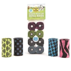 Bags on Board Blue Patterned Leak-Proof Dog Poop Bags - 8 Rolls (120 bags) Outlet