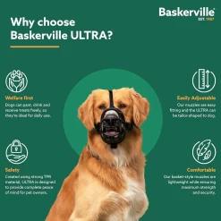 Baskerville Ultra Muzzle for Dogs – Customizable Fit, Lockable Neck Strap Sale