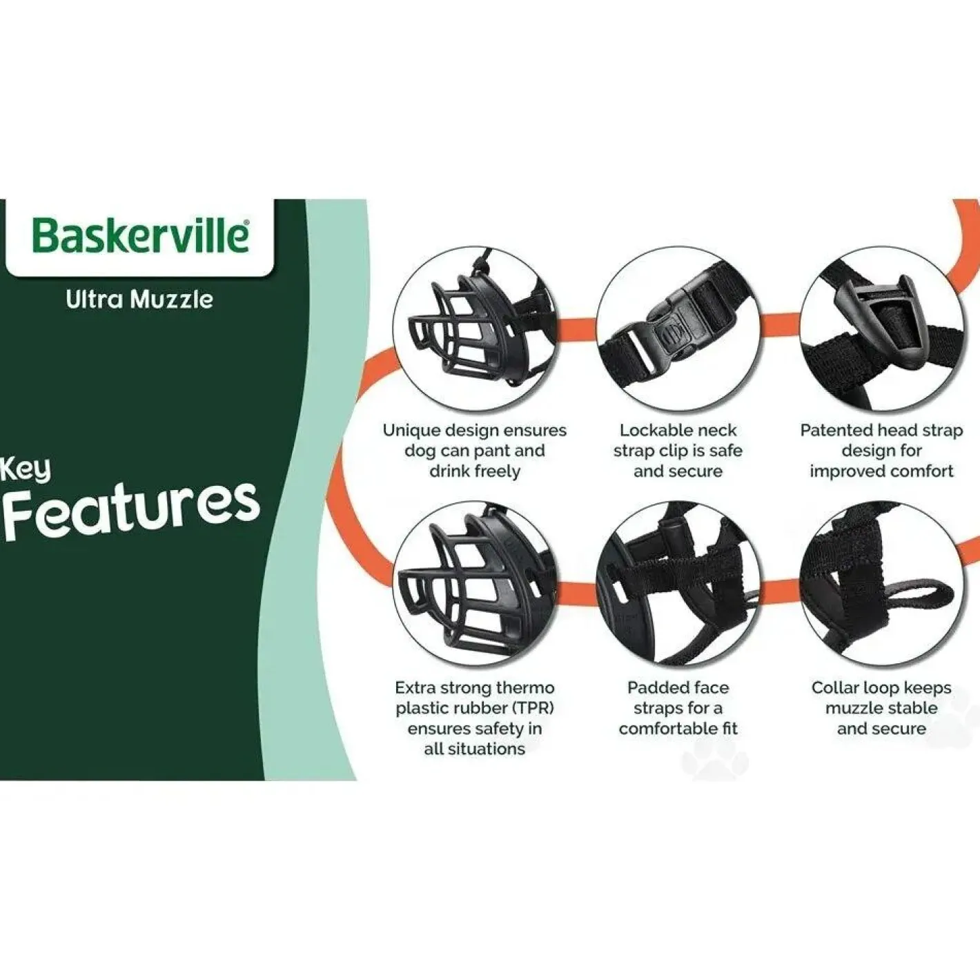 Baskerville Ultra Muzzle for Dogs – Customizable Fit, Lockable Neck Strap Sale