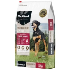 Black Hawk "Working Dog" Lamb & Beef Dog Dry Food 20kg New
