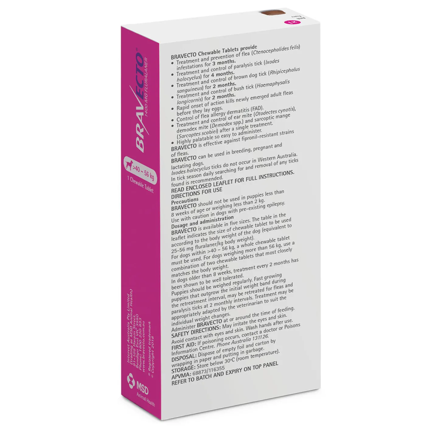 Bravecto Dog 3-Month Single Chew for Flea & Tick Control Fashion