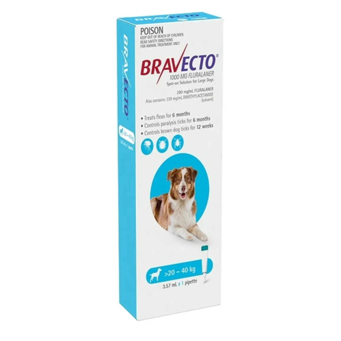 Bravecto Spot-on Flea & Tick Treatment for Dogs 20-40kg - Protection for up to 6 Months Best