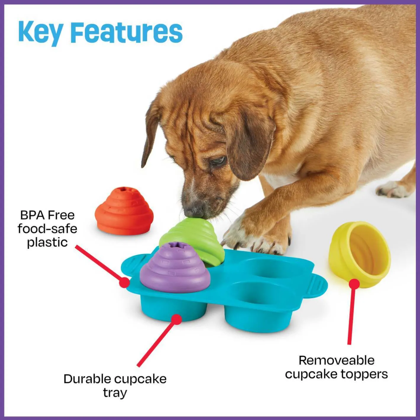 Brightkins Cupcake Party! Interactive Dog Treat Dispensing Toy & Puzzle Hot