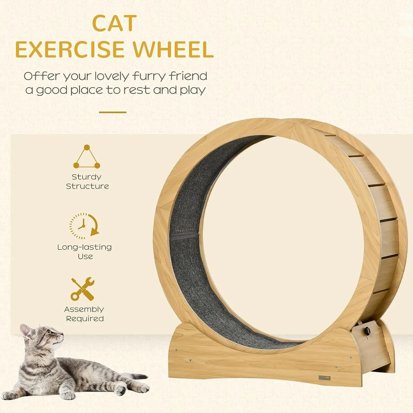 Lucky Pet Cat Exercise Wheel Running Treadmill Exerciser Scratcher Toy Furniture Sale