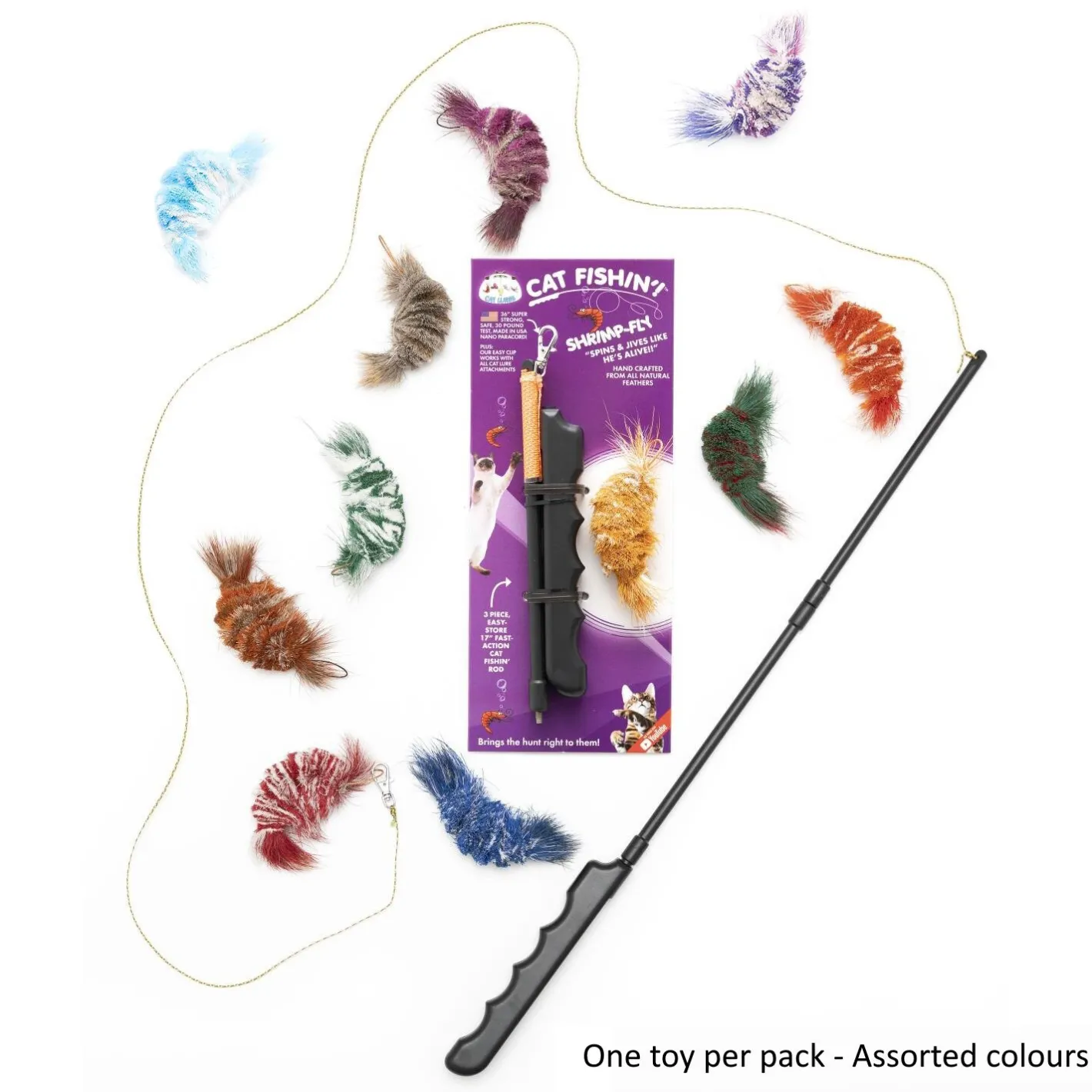 Cat Lures Cat Fishin' Rod Teaser Cat Toy - Da Shrimp New