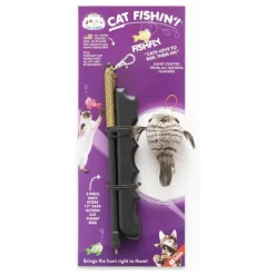 Cat Lures Cat Fishin' Rod Teaser Cat Toy - Fishfly - Colourful Zebra Fish Clearance
