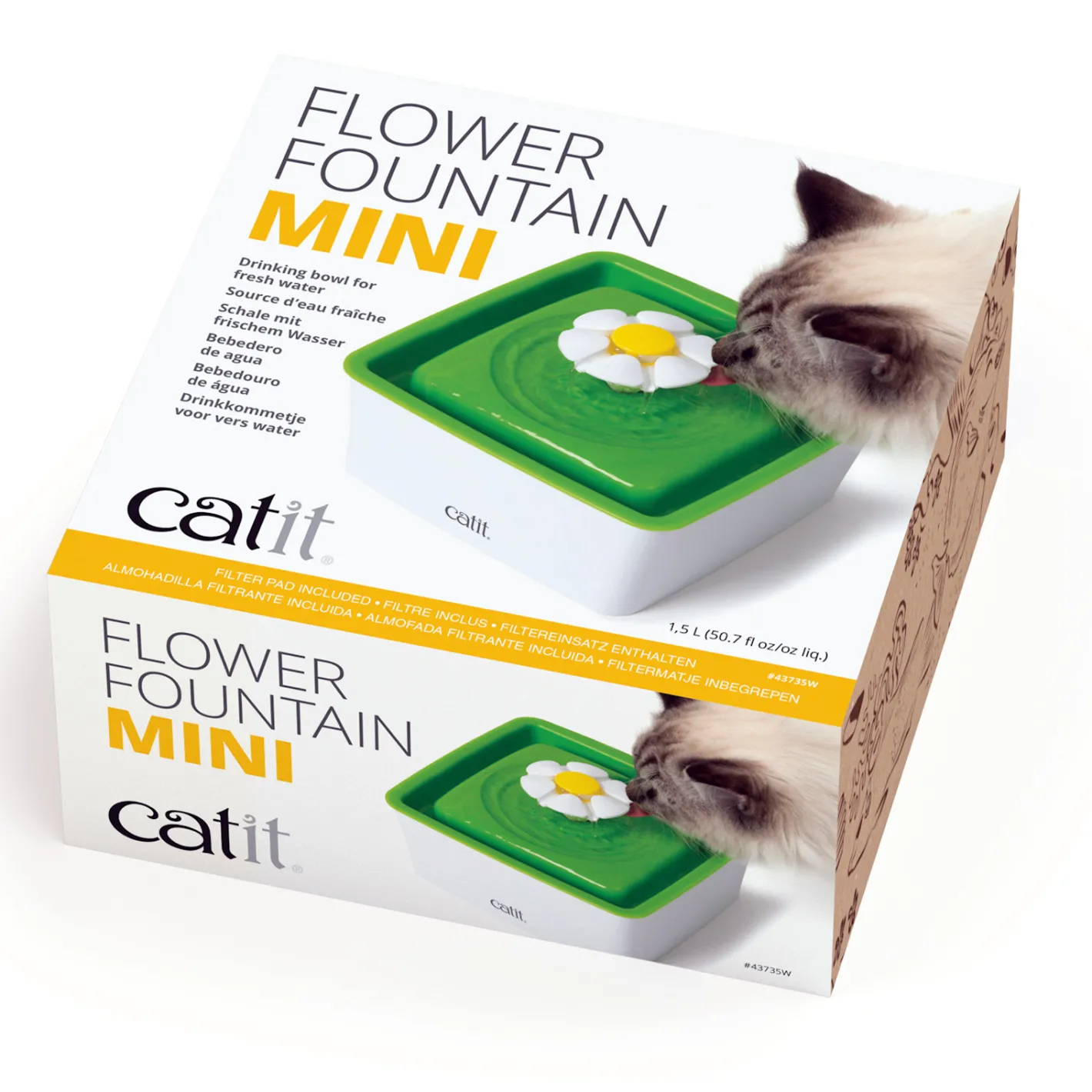 Catit 2.0 - Senses Flower Design Pet Cat Water Fountain Mini - 1.5 Litre Online
