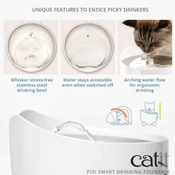 Catit Pixi Fountain with Refill Alert for Cats & Dogs - 2.5 Litres - Stainless Steel Best