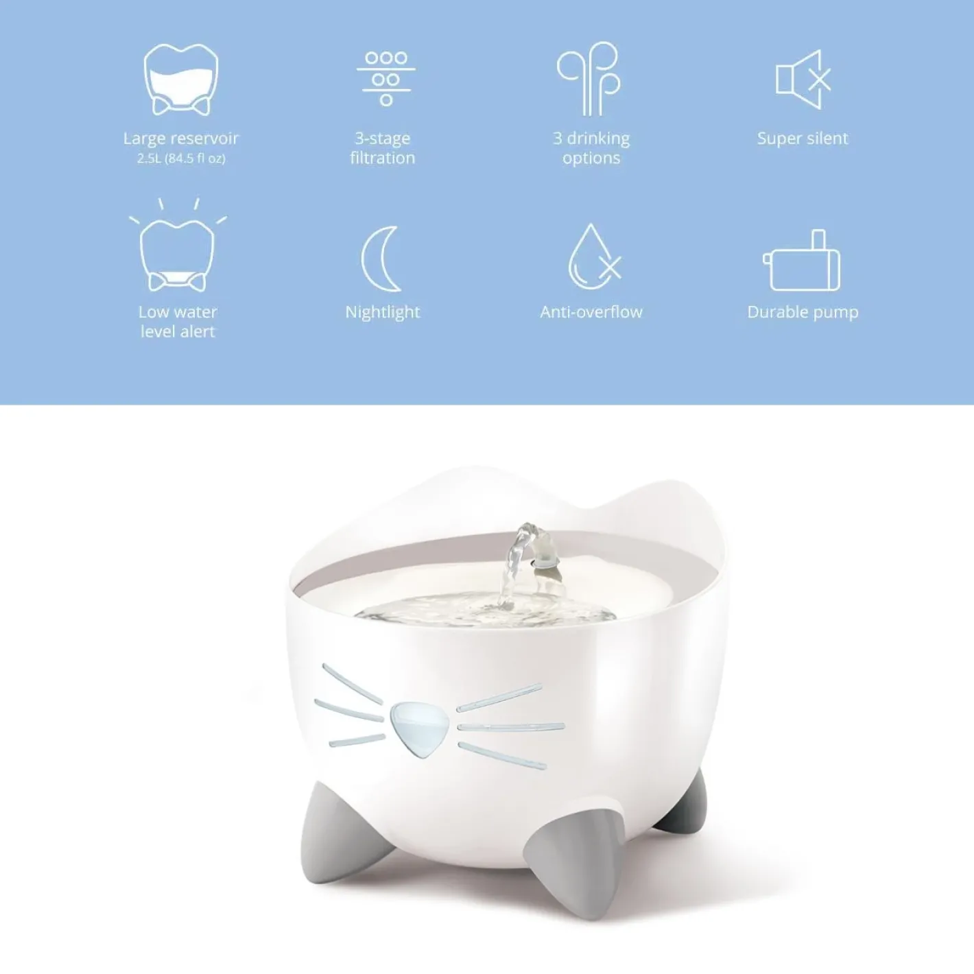 Catit Pixi Fountain with Refill Alert for Cats & Dogs - 2.5 Litres - Stainless Steel Best