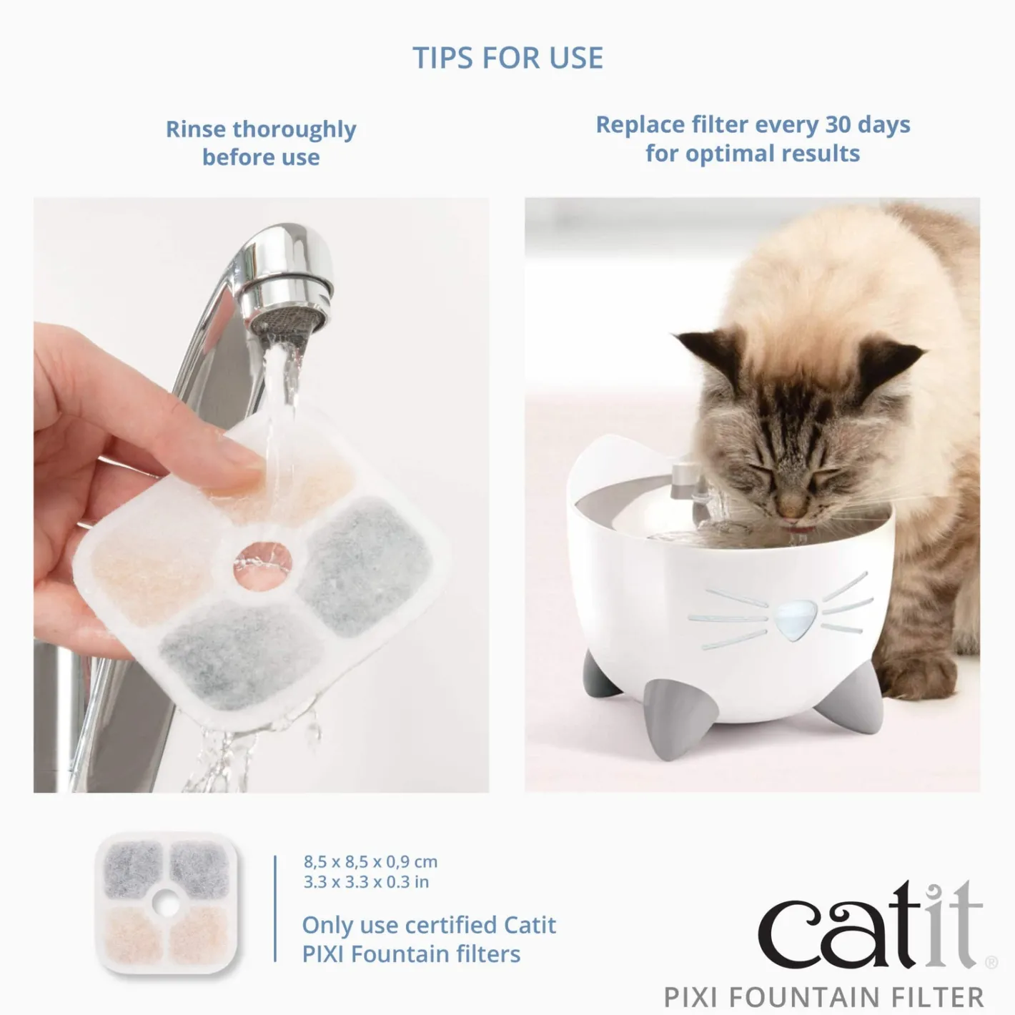 Catit Pixi Fountain with Refill Alert for Cats & Dogs - 2.5 Litres in Pink or Blue Hot