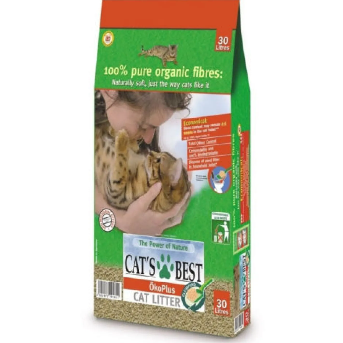 Cat's Best Natural Plant Fibre Unscented Odour Reducing Clumping Cat Litter 10L/20L/30L Online