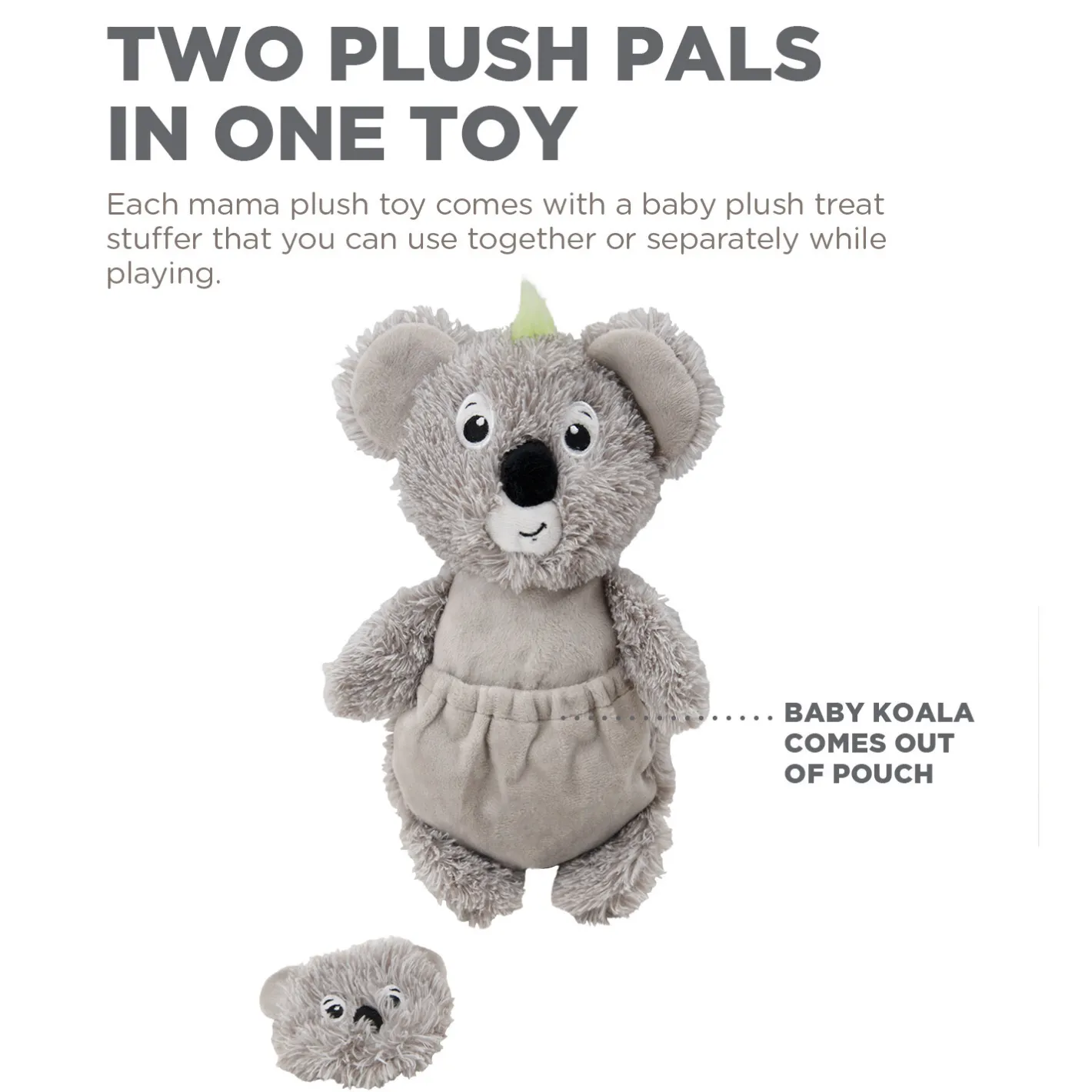 Charming Pet Pouch Pals Plush Dog Toy - Koala with Baby in Pouch Hot