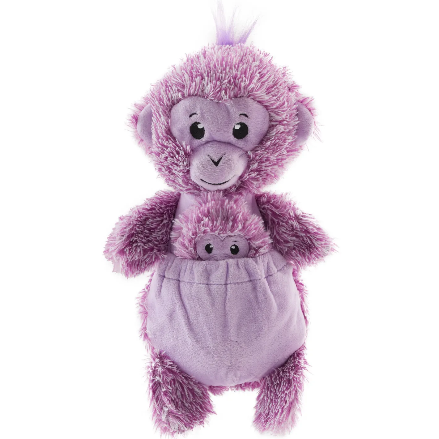 Charming Pet Pouch Pals Plush Dog Toy - Monkey with Baby in Pouch Sale