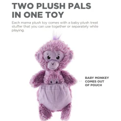 Charming Pet Pouch Pals Plush Dog Toy - Monkey with Baby in Pouch Sale