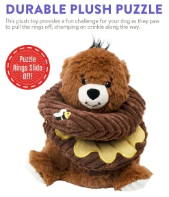 Charming Pet Ringamals Plush Puzzle Dog Toy - Honey Bear Outlet