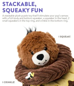 Charming Pet Ringamals Plush Puzzle Dog Toy - Honey Bear Outlet