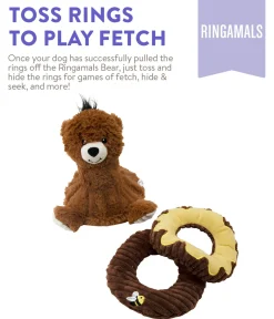 Charming Pet Ringamals Plush Puzzle Dog Toy - Honey Bear Outlet