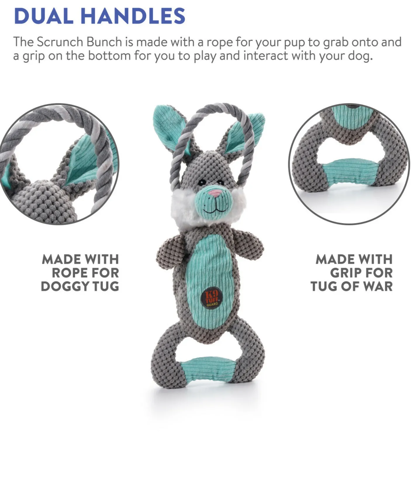 Charming Pet Scrunch Bunch & Squeak Dog Toy - Bunny Sale