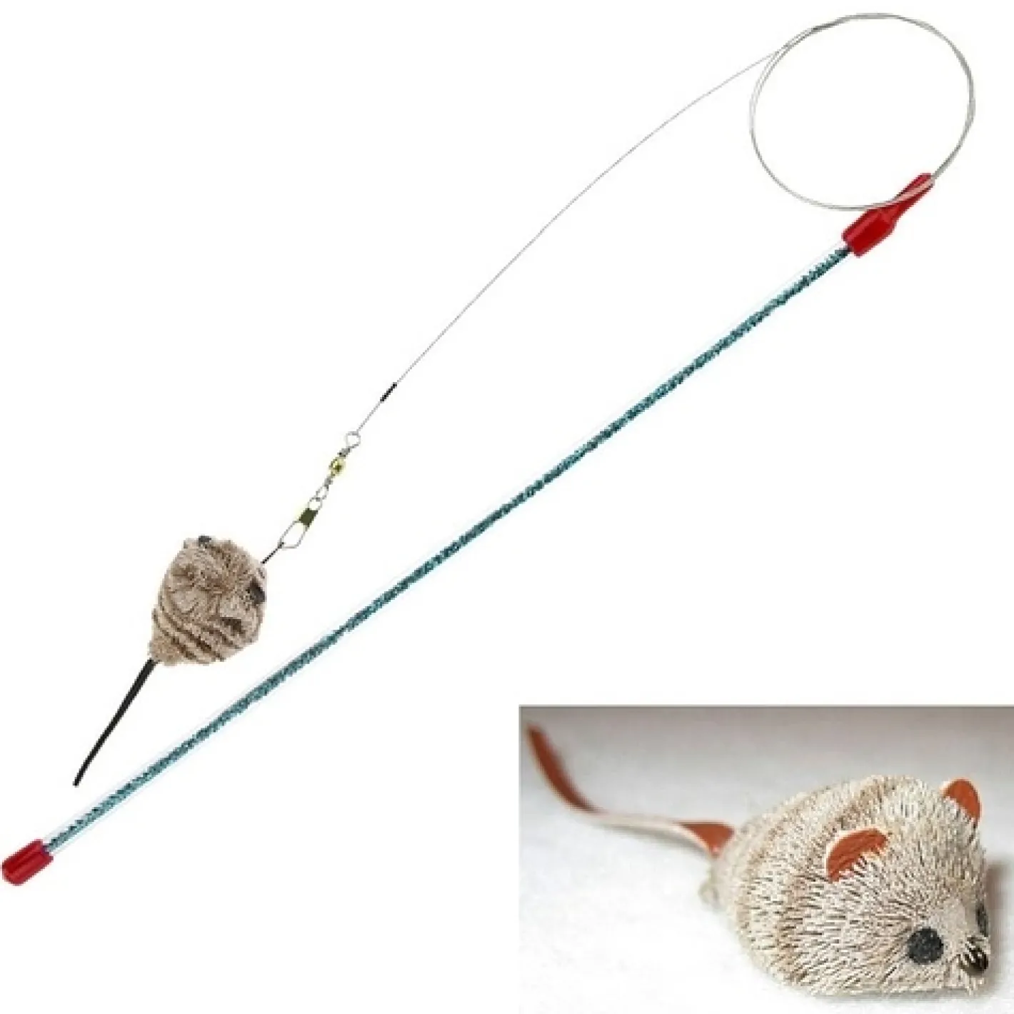 Go Cat Da Bird Cat Catcher Cat Teaser - Wand with Replaceable Mouse on a Wire New
