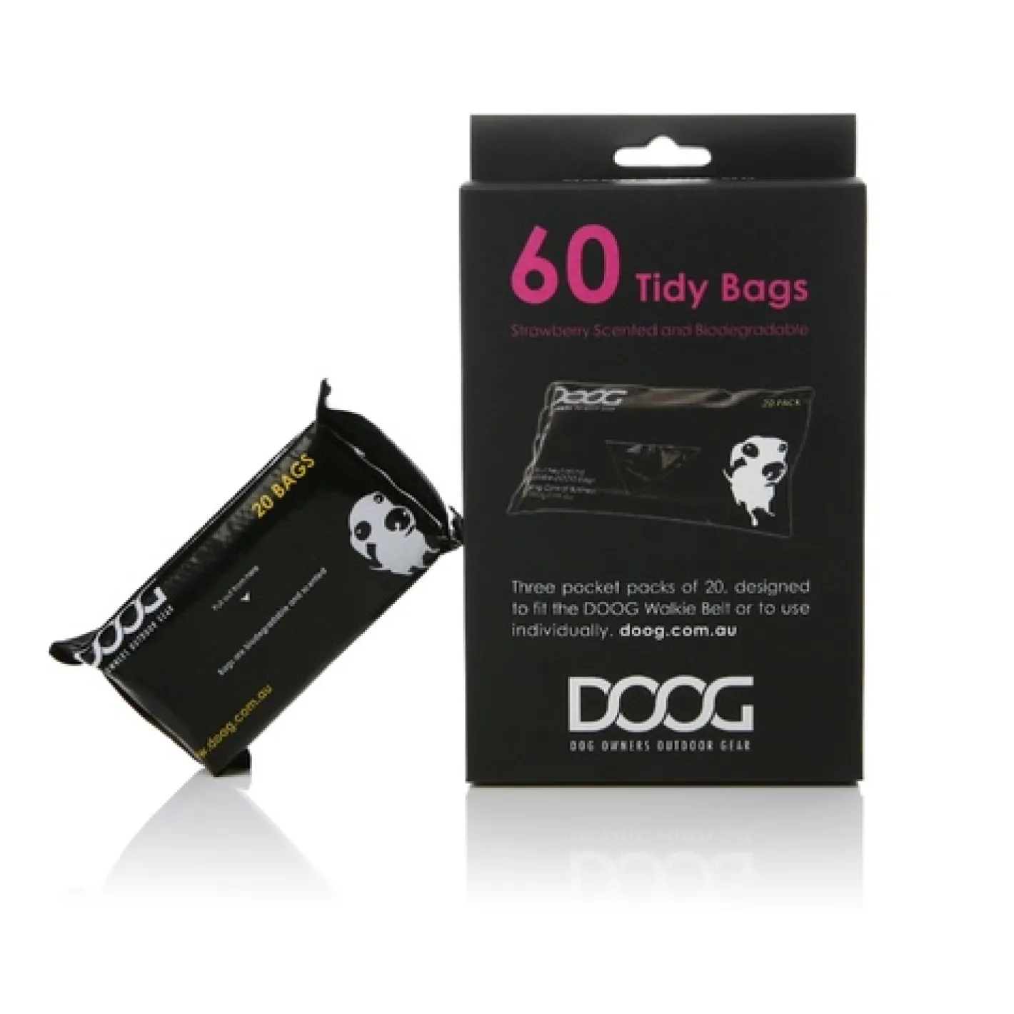 Doog Dog Poo Pick Up Refill Tidy Bags with Handles - 3 Packs of 20 Bags Outlet