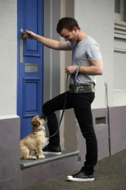 Doog Hands-Free Dog Walkie Belt in Grey/Neon Pink - New Design & Size! Outlet