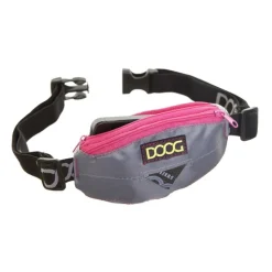 Doog Hands-Free Dog Walking Mini Belt in Grey & Neon Pink Discount