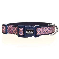 Doog Neoprene Clip Dog Collar - Gromit - Red & Navy Diamond New