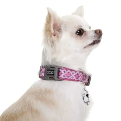Doog Neoprene Clip Dog Collar - Toto - Geometric Pink & Navy Fashion