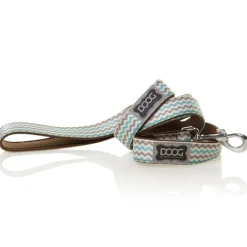 Doog Neoprene Dog Lead - Benji - Aqua & Blue Chevron Hot