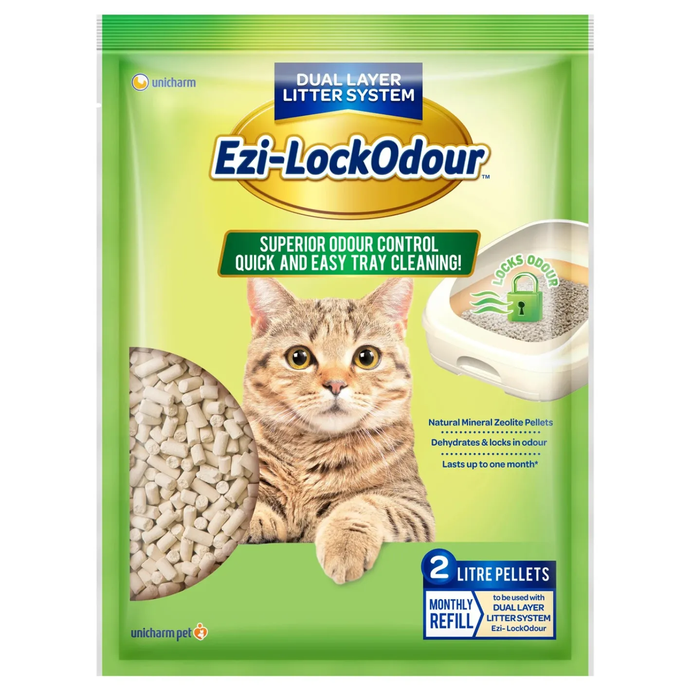 EZLock Ezi LockOdour Natural Mineral Zeolite Cat Litter Pellets 2kg Online