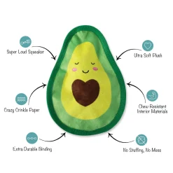 Fringe Studio Avocado Love No Stuffing Plush Dog Toy Online