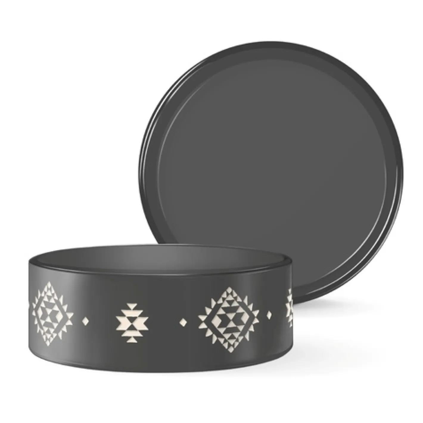 Fringe Studio Ceramic Charcoal Tribal Bowl - One Size Clearance