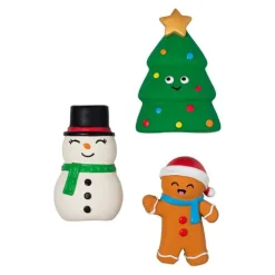 Fringe Studio Festive Friends Natural Latex 3-Piece Squeaker Christmas Dog Toy Fashion