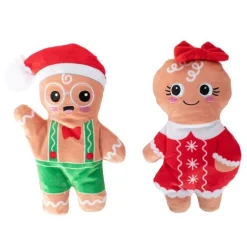 Fringe Studio Here They Crumb Gingerbread Couple Christmas Dog Toys Sale