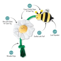 Fringe Studio Im Pollen For You Plush & Tug Rope Dog Toy Discount