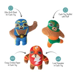 Fringe Studio Little Taste Of Glory Mexican Wrestlers 3-piece Small Dog Toys Outlet
