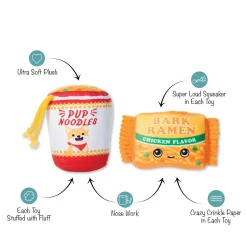 Fringe Studio Nothin But Noodles 2-piece Plush Dog Toys Online
