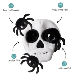Fringe Studio Plush Squeaker Dog Toy - Skull Burrow + 3 Spiders Clearance