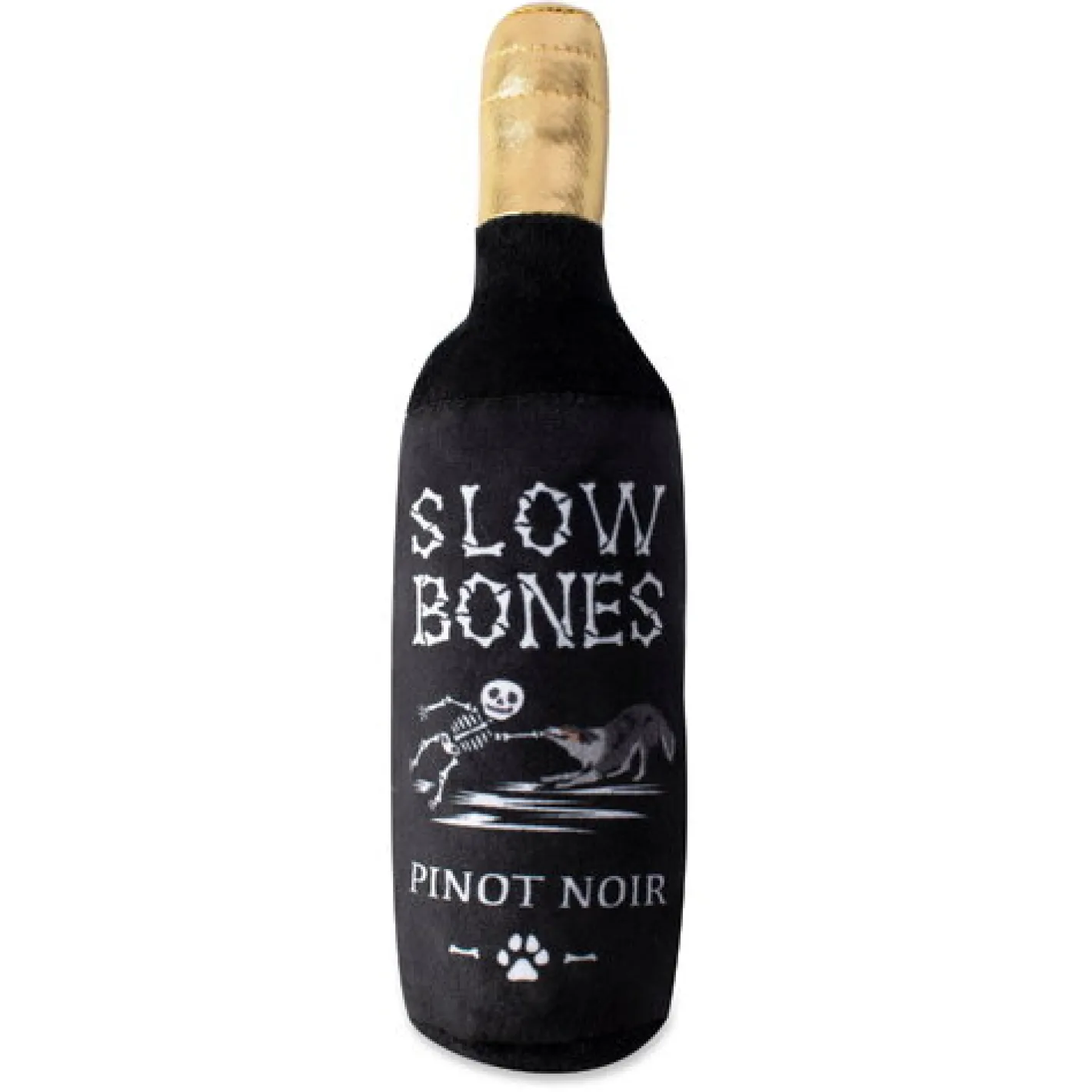 Fringe Studio Plush Squeaker Dog Toy - Slow Bones Bottle Pinot Noir Sale