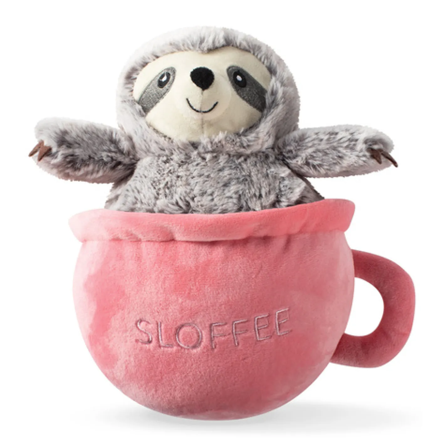 Fringe Studio Sloffee Sloth in a Coffee Cup Plush Squeaker Dog Toy Best