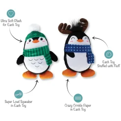 Fringe Studio Winter Waddle Land Plush Squeaker 2-Piece Christmas Dog Toy Outlet