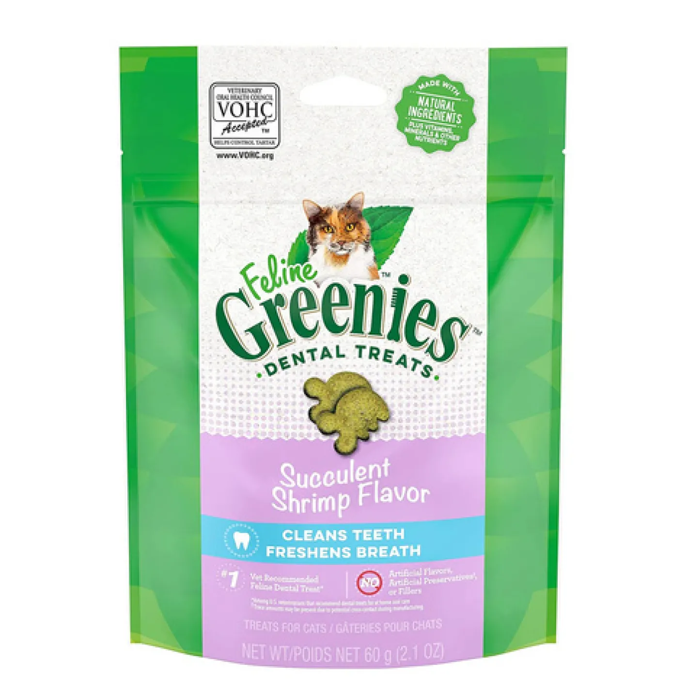 Greenies Feline Cat Dental Treats Succulent Shrimp Flavour 10 x 60g Packs Fashion
