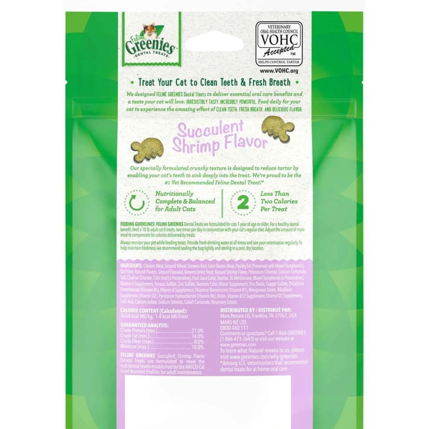 Greenies Feline Cat Dental Treats Succulent Shrimp Flavour 10 x 60g Packs Fashion