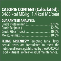 Greenies Feline Cat Dental Treats Tempting Tuna Flavour 60g - 10 Packs New