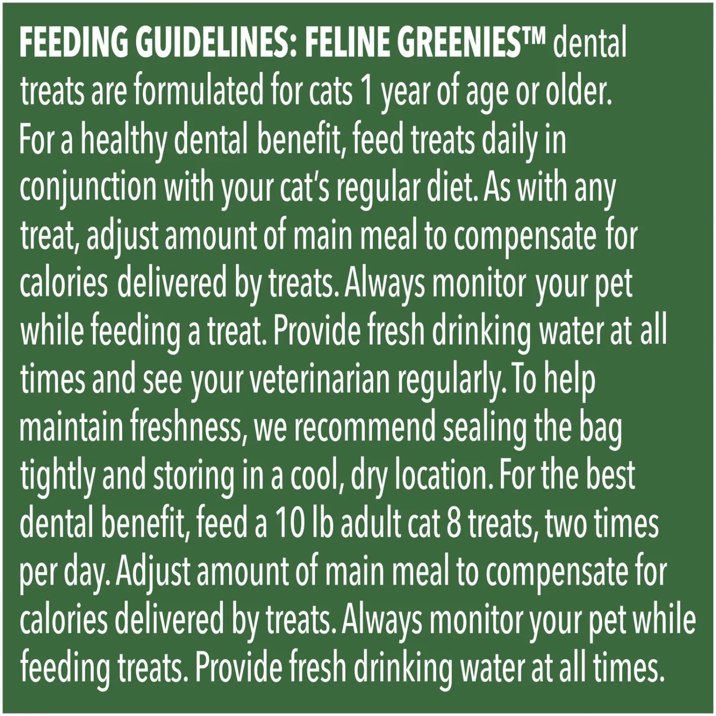 Greenies Feline Cat Dental Treats Catnip Flavour 10 x 60g Packs New